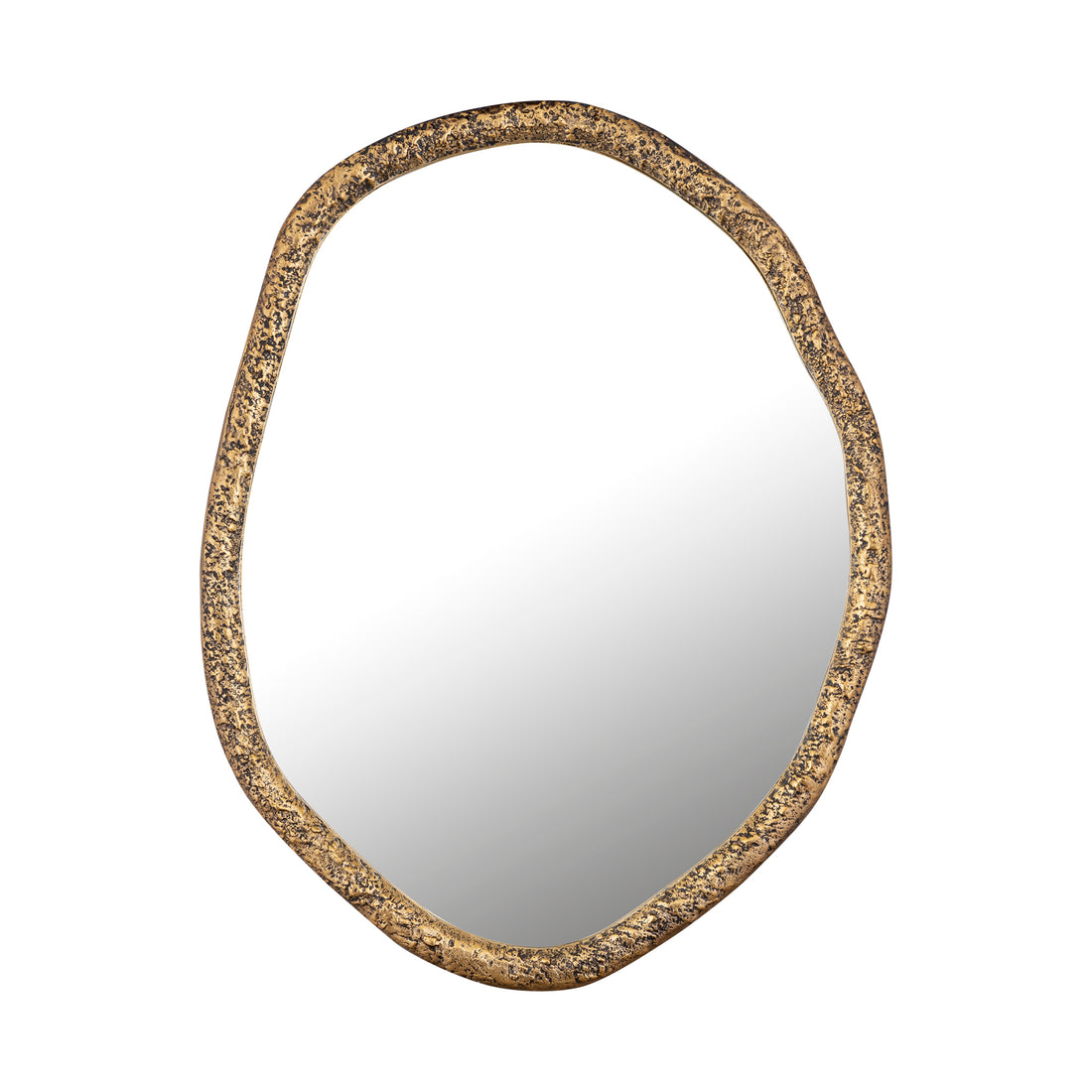 Paislie Brass Organic Shaped Mirror Round 56x3x72cm PTMD - Spiegel - PTMD - livinglovely.nl
