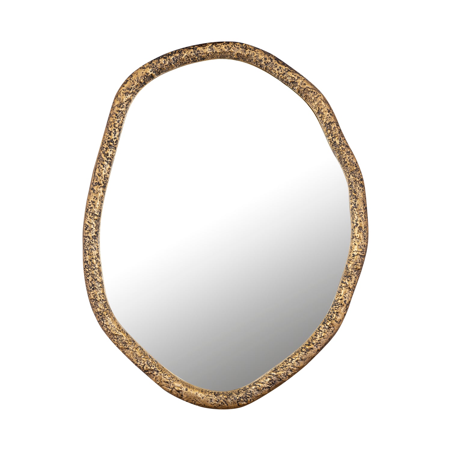 Paislie Brass Organic Shaped Mirror Round 56x3x72cm PTMD - Spiegel - PTMD - livinglovely.nl