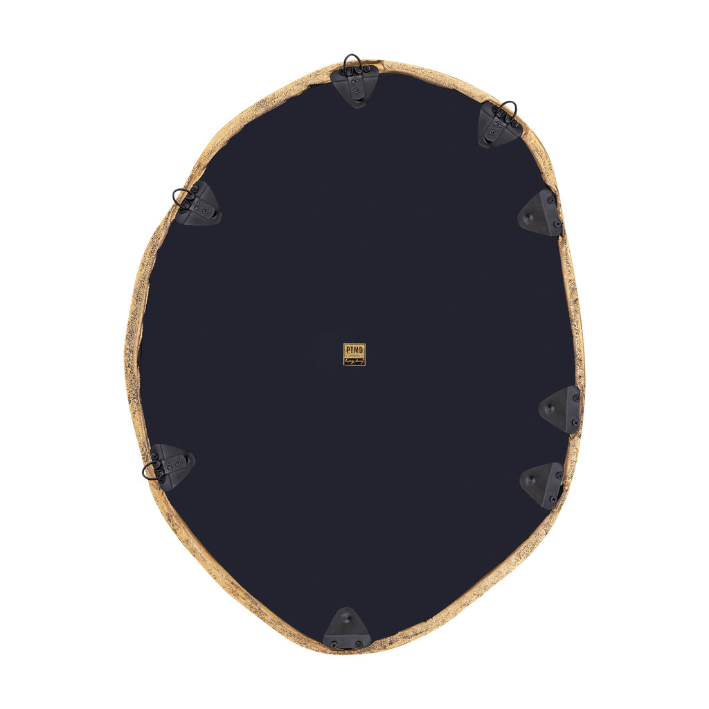 Paislie Brass Organic Shaped Mirror Round 56x3x72cm PTMD - Spiegel - PTMD - livinglovely.nl