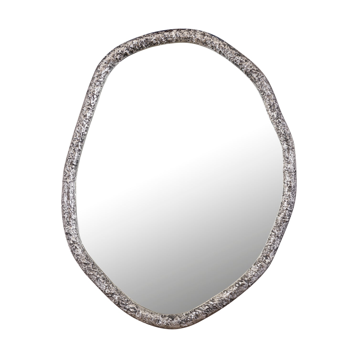 Paislie Nickel Organic Shaped Mirror Round - Spiegel - PTMD - livinglovely.nl