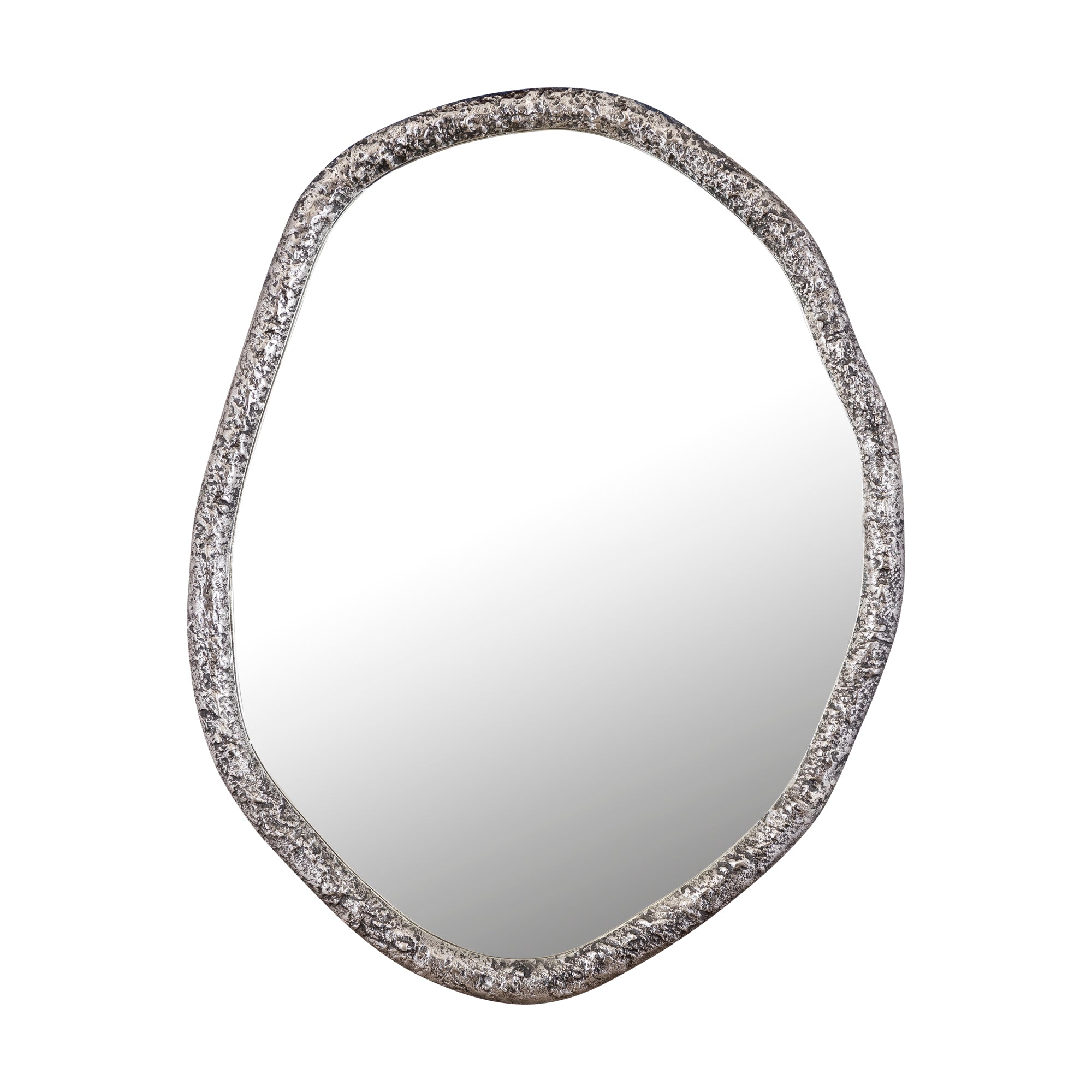 Paislie Nickel Organic Shaped Mirror Round - Spiegel - PTMD - livinglovely.nl