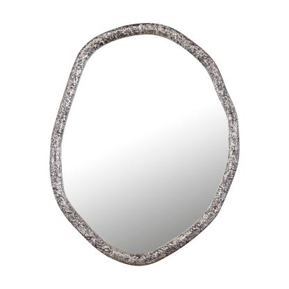 Paislie Nickel Organic Shaped Mirror Round - Spiegel - PTMD - livinglovely.nl