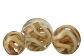 Paperweight Garland Glass Brown Large - Decoratie - J-Line - livinglovely.nl