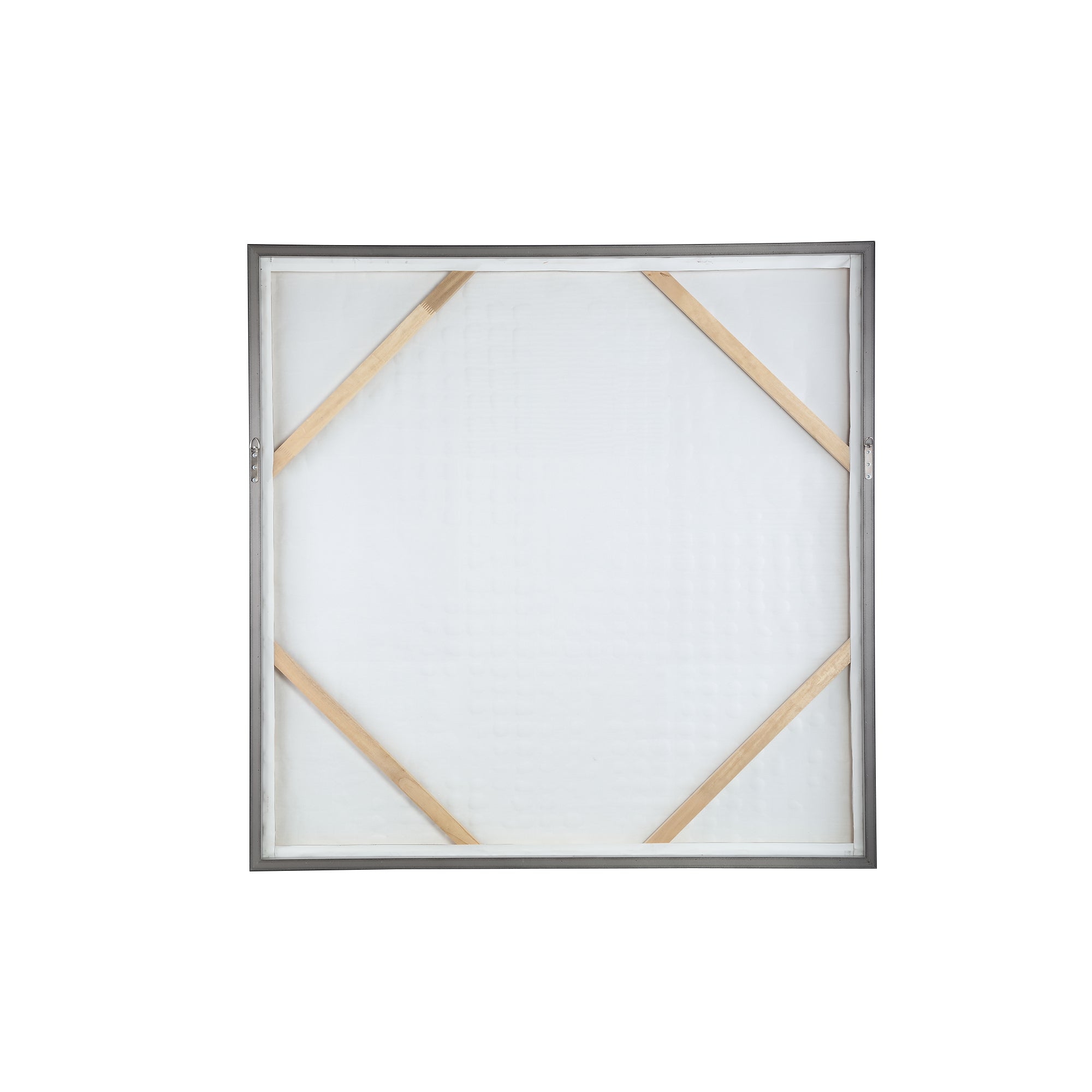 Pathe Brown Canvas Painting Rough Pattern Square van PTMD, zijaanzicht van het canvas op witte achtergrond