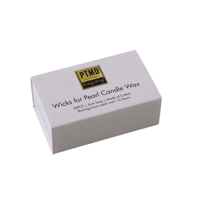 Pearl Candle Wax Wick Box 50 stuks 6cm lang PTMD - - PTMD - livinglovely.nl