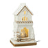 Peperkoekenhuis met led en kerstman van J-Line in beige en wit, 46,5cm hoog