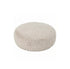 Pilo Poef Hair Stof Beige Rond Small van PTMD, lage ronde poef in beige hair stof op witte achtergrond