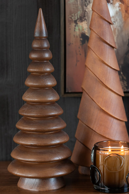 Pine Tree Wood Imitation Limepowder Dark Brown - - J-Line - livinglovely.nl