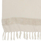 Plaid Diamanten + Franjes Katoen/Pailletten Wit/Goud - Poef - J-Line - livinglovely.nl