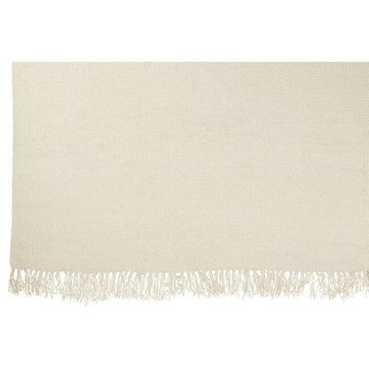 Plaid Gewoven + Franjes Viscose Wit 130x180cm - Poef - J-Line - livinglovely.nl