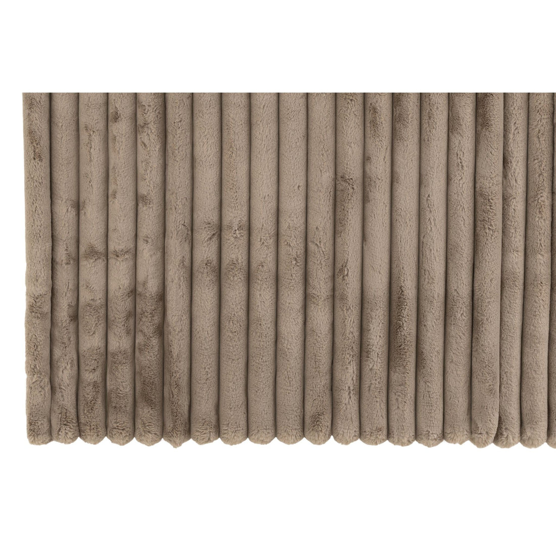 Taupe corduroy plaid van J-Line over een bank gedrapeerd