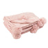 Plaid Pompom Polyester Baby Roze 170cmx130cm - Poef - J-Line - livinglovely.nl