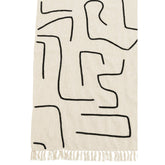 Plaid Strepen/Bogen Katoen Wit/Zwart 130x180cm - Poef - J-Line - livinglovely.nl