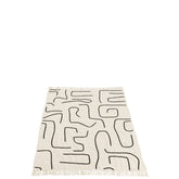 Plaid Strepen/Bogen Katoen Wit/Zwart 130x180cm - Poef - J-Line - livinglovely.nl