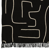 Plaid Strepen/Bogen Katoen Zwart/Wit 130x180cm - Poef - J-Line - livinglovely.nl