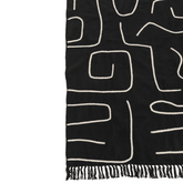 Plaid Strepen/Bogen Katoen Zwart/Wit 130x180cm - Poef - J-Line - livinglovely.nl