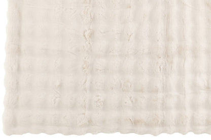 Plaid Wave Polyester Wit 130x180cm - Poef - J-Line - livinglovely.nl