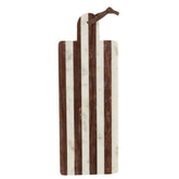 Plank Rechthoekig Streep Marmer Wit/Bruin Large - Serveerplank - J-Line - livinglovely.nl