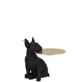 Plateau Hond Poly Zwart/Goud - Beeld - J-Line - livinglovely.nl