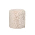 Ronde poef van PTMD in beige Hair stof, Ø40cm x H47cm