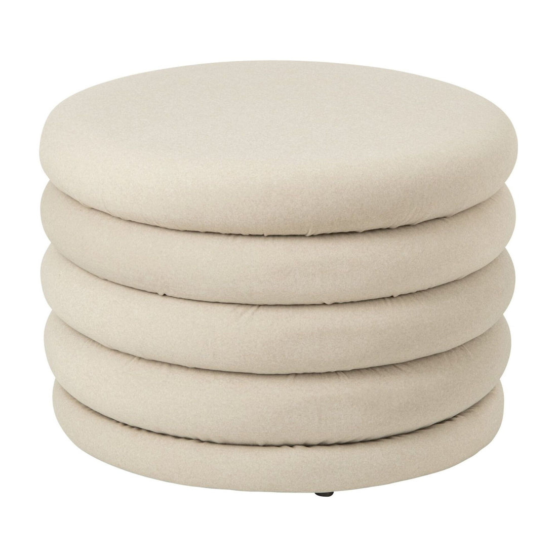 Pouf Mich Sperrholz/Stoff Ecru J-Line