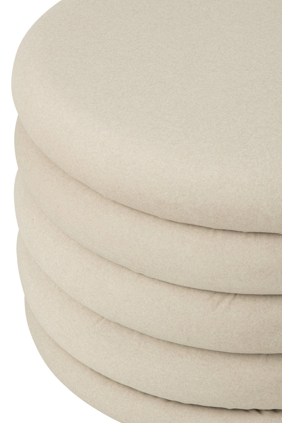 Pouf Mich Sperrholz/Stoff Ecru J-Line