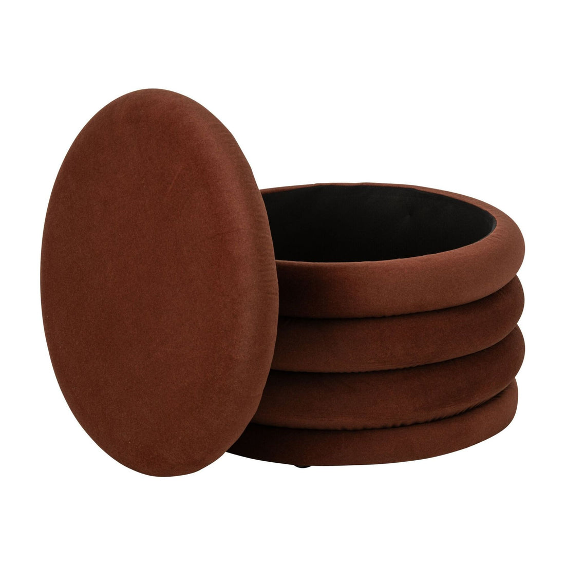 Pouf Mich Sperrholz/Stoff Rostbraun J-Line