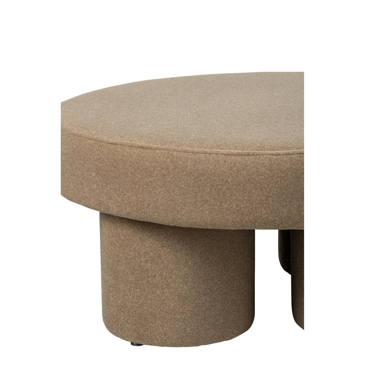 Poef Op Pootjes Multiplex/Stof Beige Large J-Line