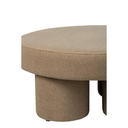 Poef Op Pootjes Multiplex/Stof Beige Large J-Line