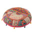 Poef Rond Plat Patronen + Kwasten Katoen Roze - Poef - J-Line - livinglovely.nl