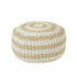 Poef Rond Strepen Geweven Plastiek Wit/Naturel - Poef - J-Line - livinglovely.nl