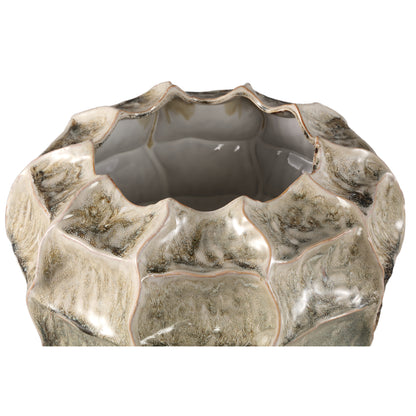 Pot Cedric Cream Keramiek Rond Wavy Mix Colors XXL Dia 36x32.5cm PTMD - Pot - PTMD - livinglovely.nl