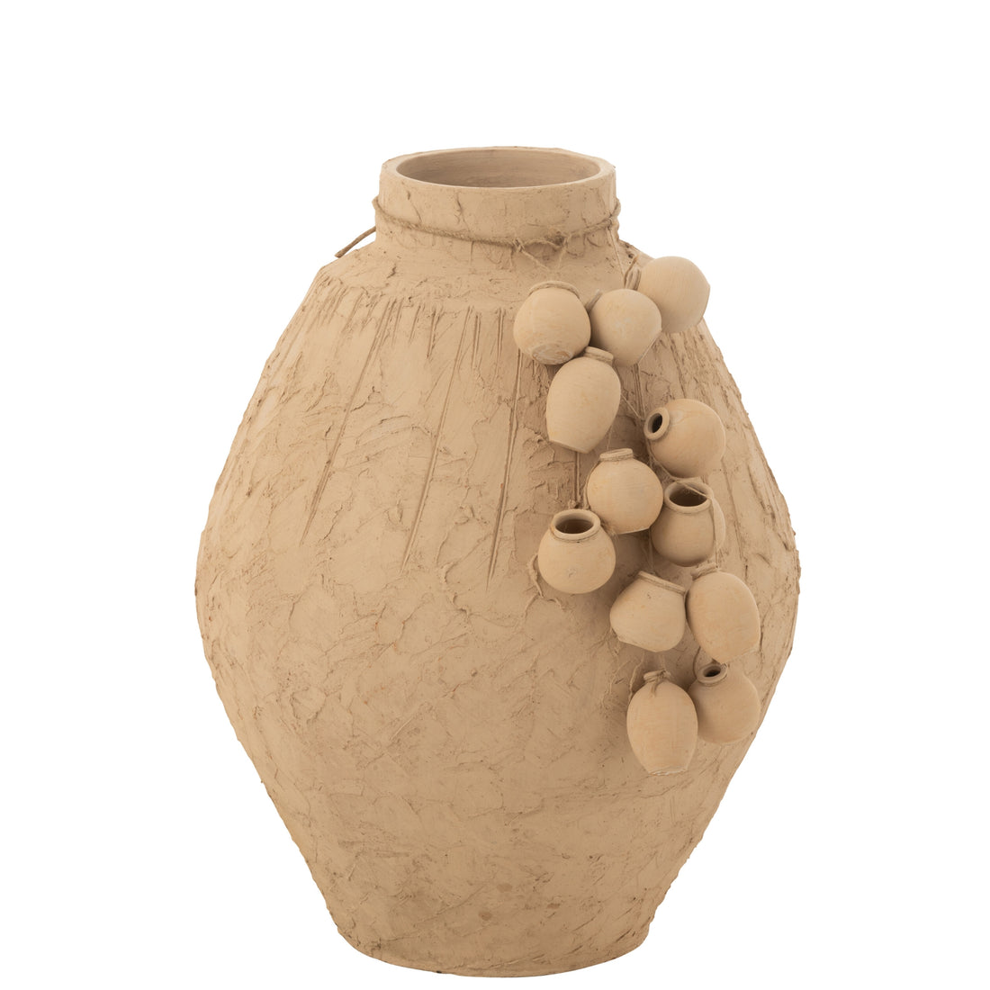 Pot + Hangpotjes Klei Naturel Large - Pot - J-Line - livinglovely.nl