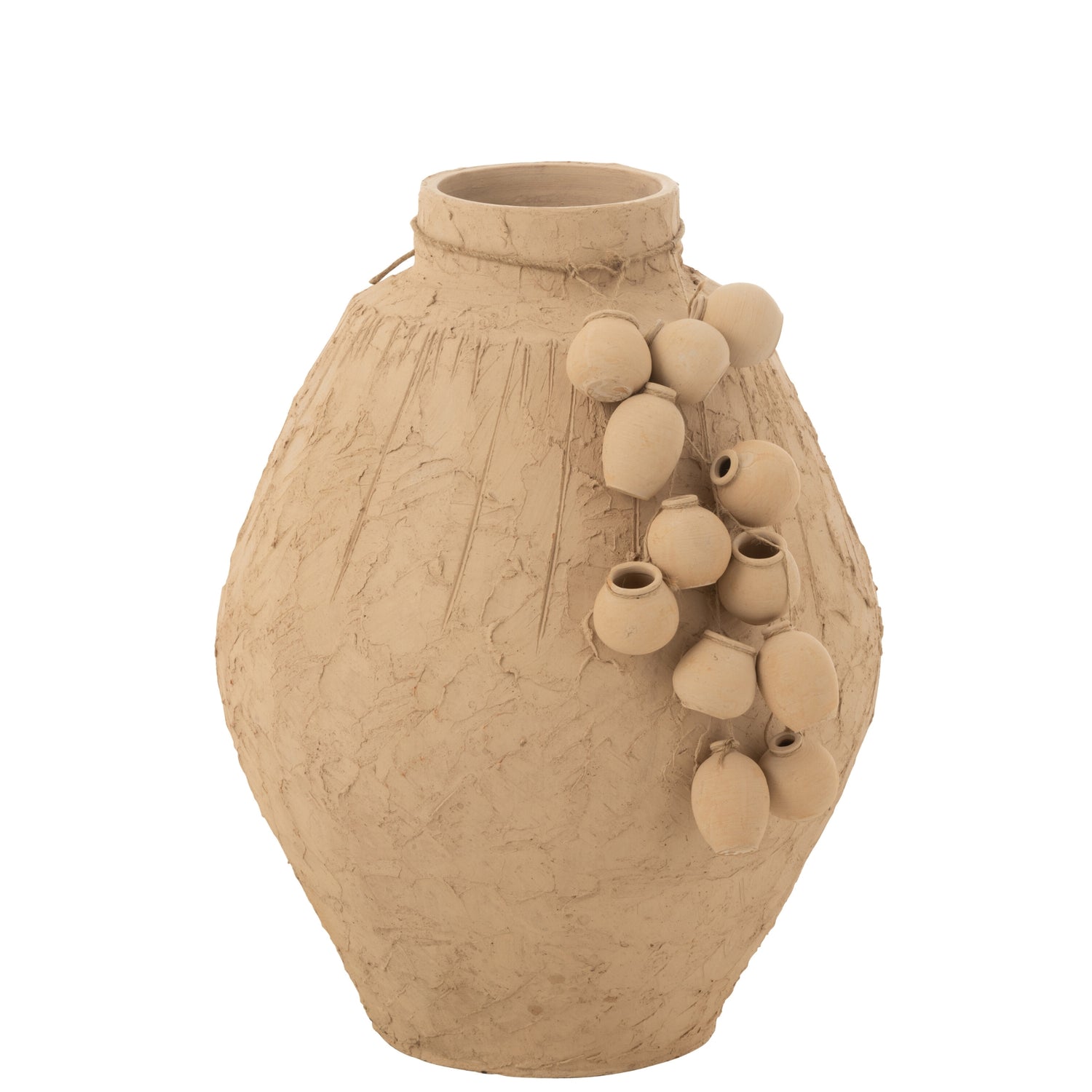 Pot + Hangpotjes Klei Naturel Large - Pot - J-Line - livinglovely.nl