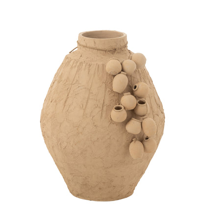 Pot + Hangpotjes Klei Naturel Large - Pot - J-Line - livinglovely.nl
