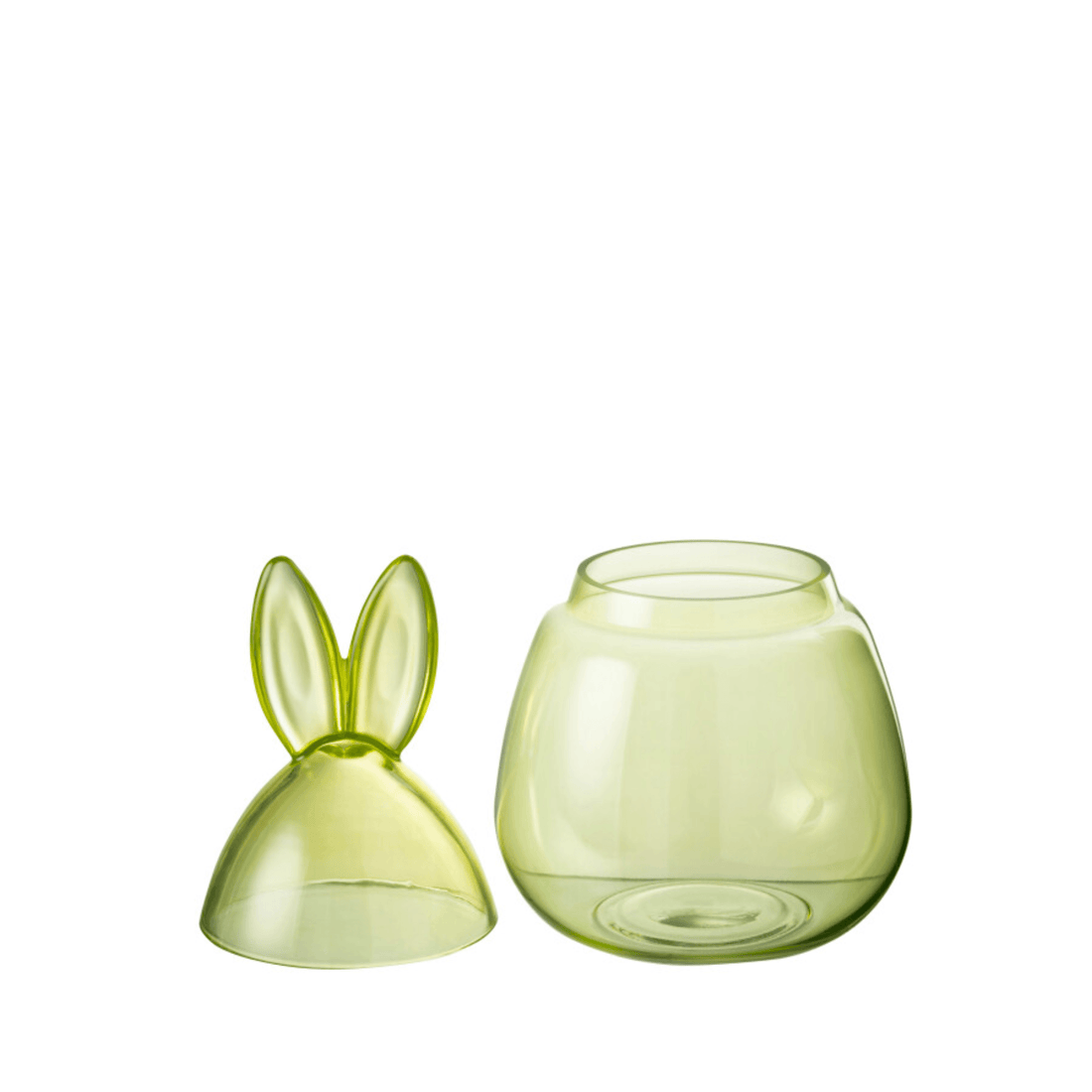 Pot Konijn Glas Groen Small 20x20x34cm - Keukenaccessoire - J-Line - livinglovely.nl