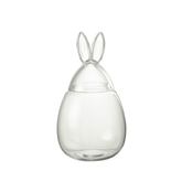 Pot Konijn Glas Transparant Large - Paas - J-Line - livinglovely.nl