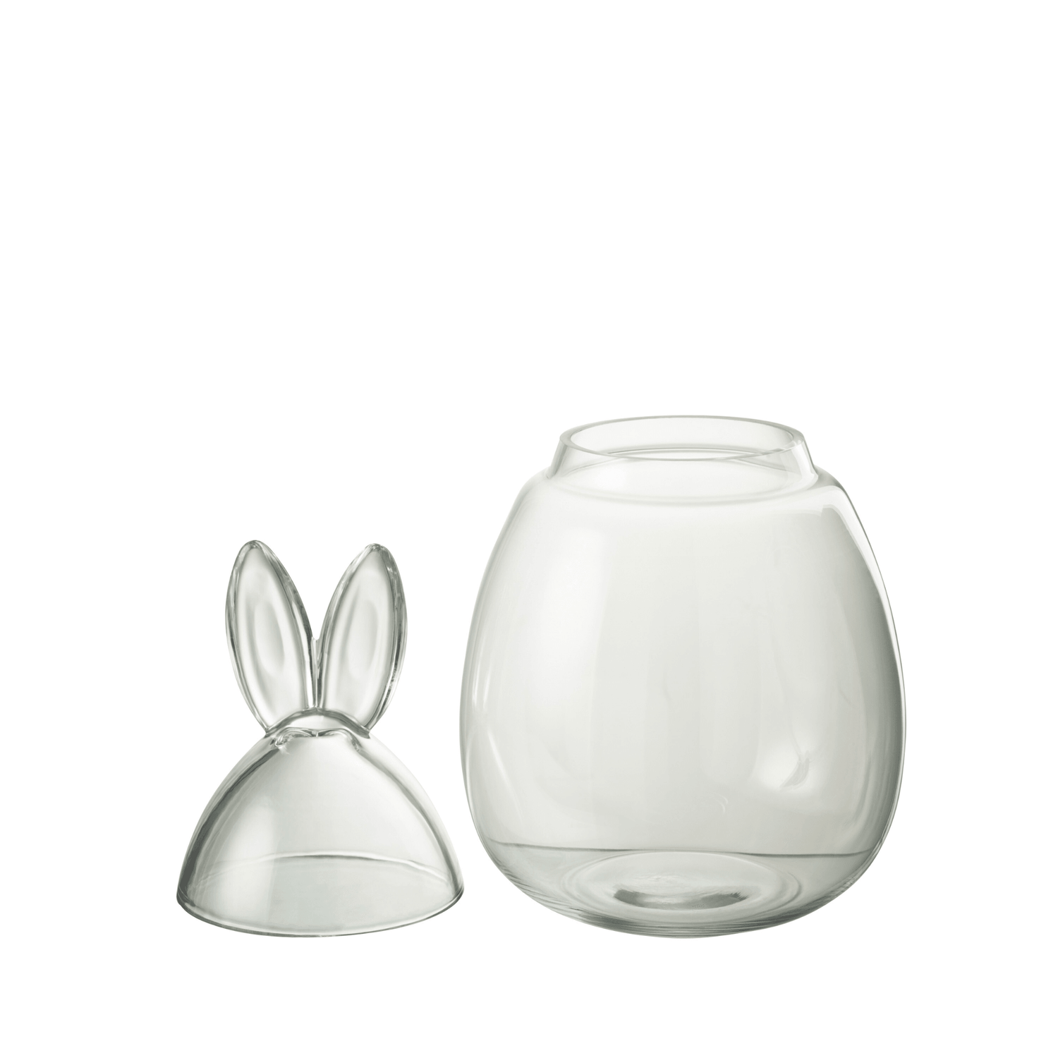 Pot Konijn Glas Transparant Large - Paas - J-Line - livinglovely.nl