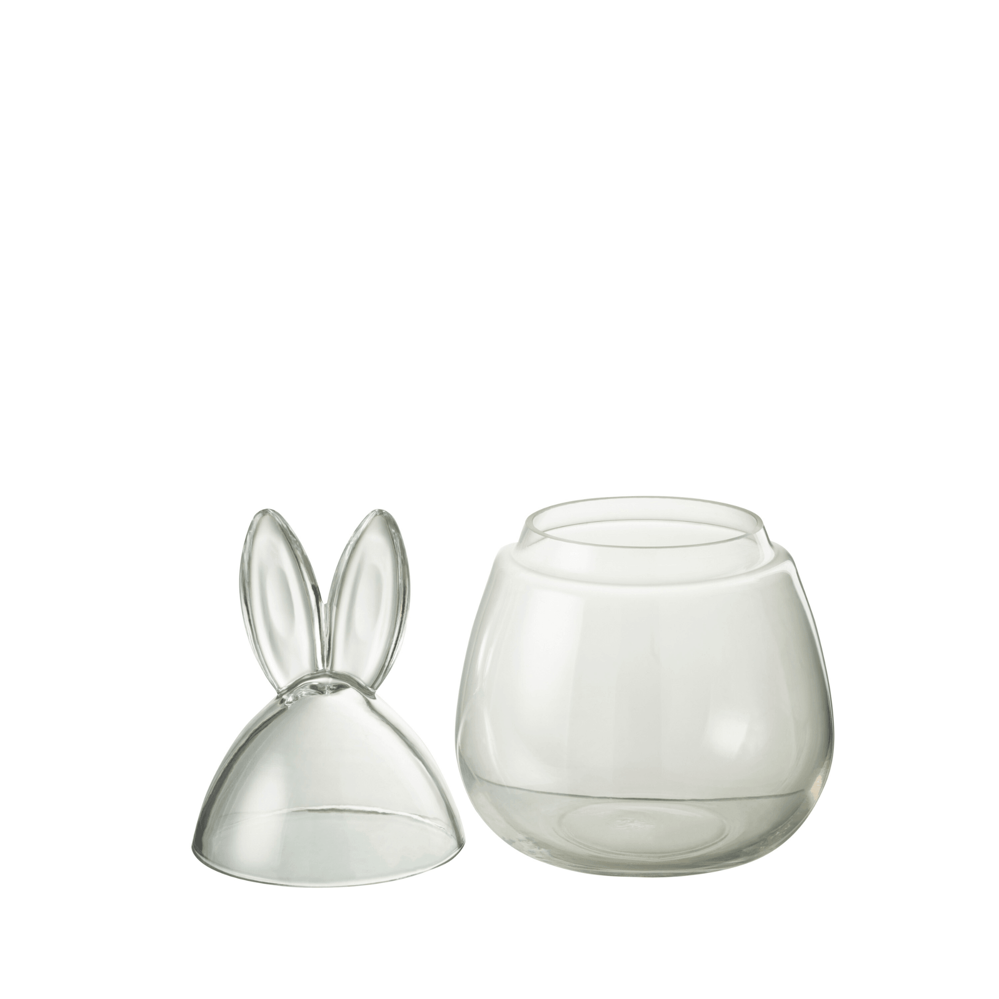 Pot Konijn Glas Transparant Small - Paas - J-Line - livinglovely.nl