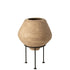 Pot Op Voet Chad Papier Mache Bruin - Pot - J-Line - livinglovely.nl