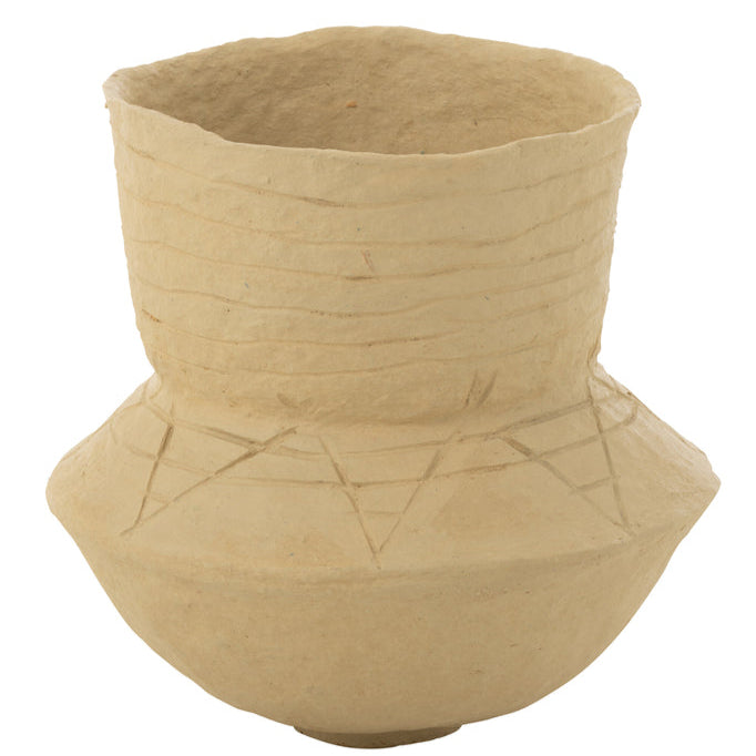 Pot Veda Papier Mache Naturel - Pot - J-Line - livinglovely.nl