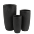 Potten Rond Hoog Klei Zwart Set van 3 - Pot - J-Line - livinglovely.nl
