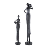 Rafah Black Poly Woman Statue Holding Pot Shoulder PTMD - Beeld - PTMD - livinglovely.nl