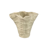 Reff Cream Matt Ceramic Wavy Shaped Pot L 27,5x24x25cm PTMD - Pot - PTMD - livinglovely.nl