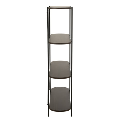 Rek Ovaal Mdf/Metaal Donkerbruin - Rek - J-Line - livinglovely.nl