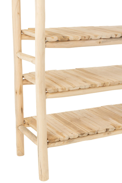 Rek Ranch Teak Hout Naturel - Rek - J-Line - livinglovely.nl