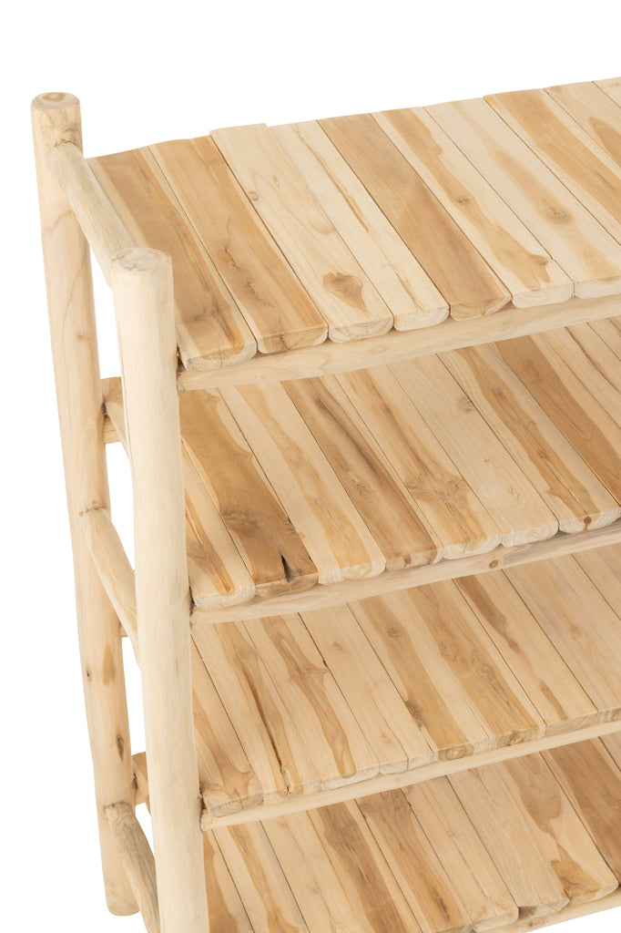 Rek Ranch Teak Hout Naturel - Rek - J-Line - livinglovely.nl