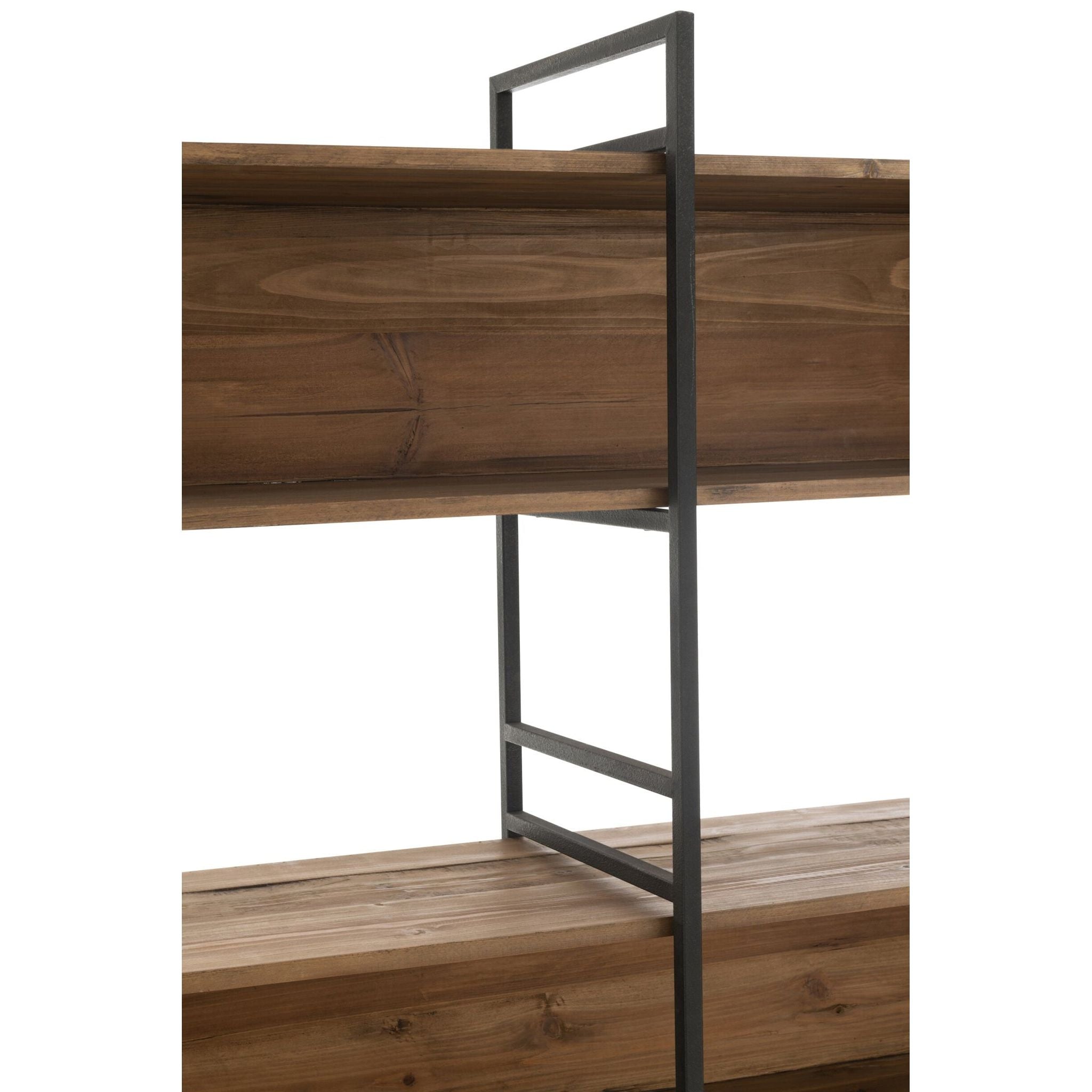 Rek Rustik Gerecycled Hout Zwart/Naturel Large J-Line