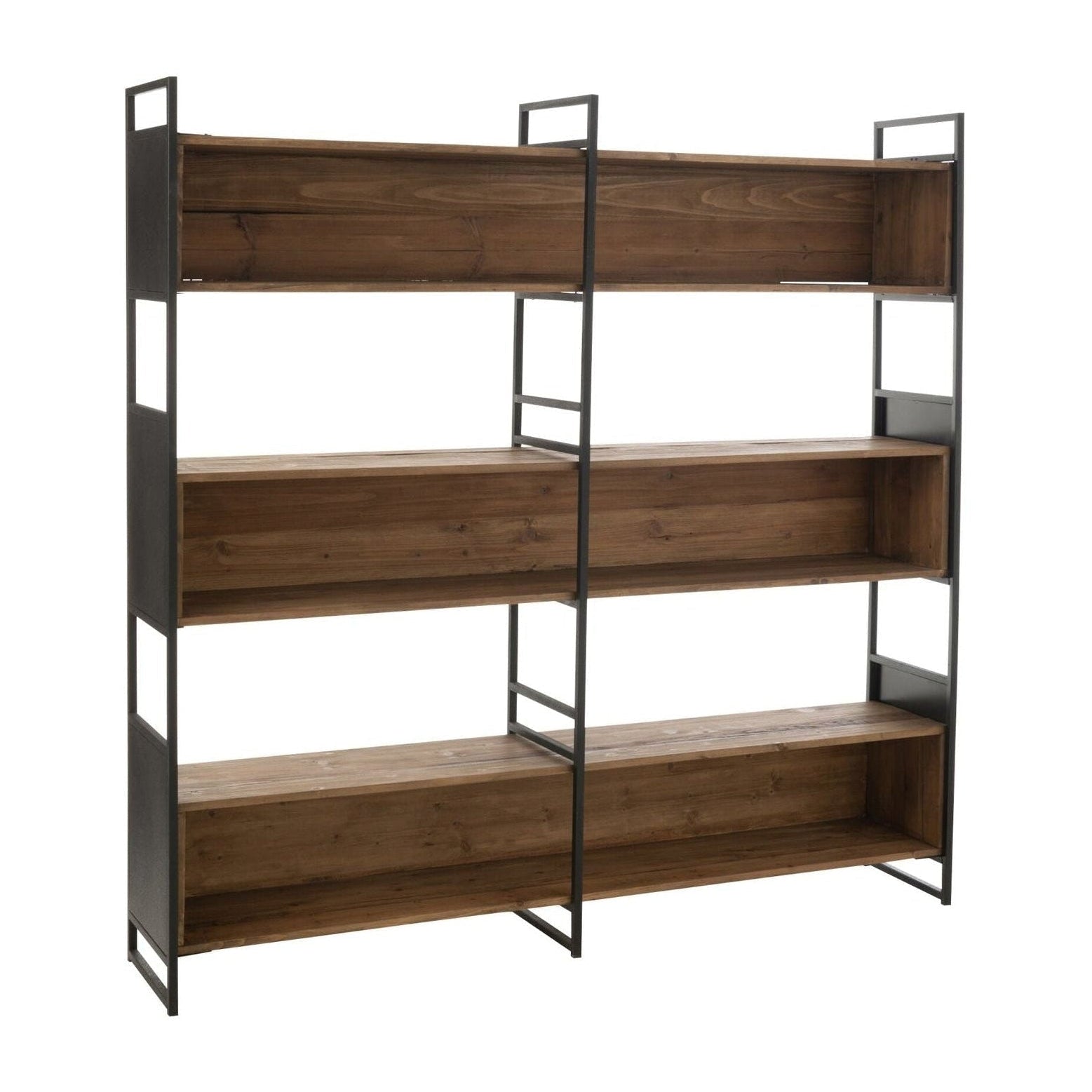Rek Rustik Gerecycled Hout Zwart/Naturel Large J-Line