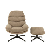 Relax Zetel + Voetbank Metaal/Multiplex Donkergrijs/Zwart J-Line